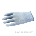 Hespax DMF Free Wased Water PU Fingertips Guantes de trabajo